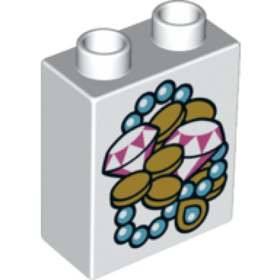 Duplo, Brick 1 x 2 x 2 with Diamonds Pattern