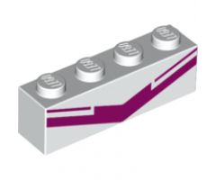 Brick 1 x 4 with Magenta Chevron Pattern (BrickHeadz Sweet Mayhem Torso)