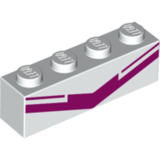 Brick 1 x 4 with Magenta Chevron Pattern (BrickHeadz Sweet Mayhem Torso)
