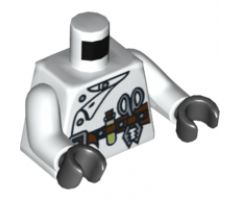 Torso Monster Fighters Scientist with Lab Coat and Tool Belt Pattern / White Arms / Black Hands