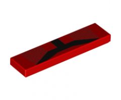Tile 1 x 4 with Black Lines and Angular Stripe Pattern (BrickHeadz Sith Trooper Helmet Front)