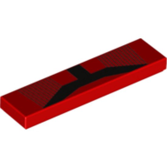 Tile 1 x 4 with Black Lines and Angular Stripe Pattern (BrickHeadz Sith Trooper Helmet Front)