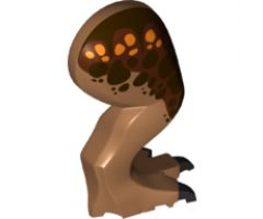 Animal, Body Part Dinosaur Leg Large (Rear) Tyrannosaurus rex with Pin, Black Claws and Dark Brown and Orange Spots over Reddish Brown Pattern - Right