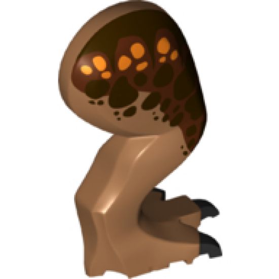 Animal, Body Part Dinosaur Leg Large (Rear) Tyrannosaurus rex with Pin, Black Claws and Dark Brown and Orange Spots over Reddish Brown Pattern - Right