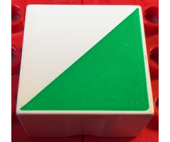 Duplo, Tile 2 x 2 x 1 with Shape Green Right Triangle Pattern