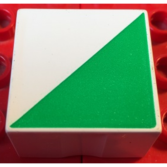 Duplo, Tile 2 x 2 x 1 with Shape Green Right Triangle Pattern