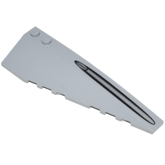 Wedge 10 x 3 Right with Silver Oval Pattern (Sticker) - Set 7660