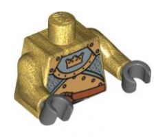 Torso Castle Fantasy Era Gold Knight Pattern / Pearl Gold Arms / Dark Bluish Gray Hands