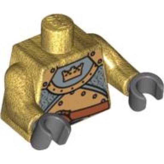 Torso Castle Fantasy Era Gold Knight Pattern / Pearl Gold Arms / Dark Bluish Gray Hands