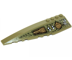 Wedge 12 x 3 Left with Mechanical Panel, Small Teeth, Vines and Gold Chima Pattern (Sticker) - Set 70227