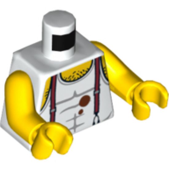 Torso Pharaoh's Quest Tank Top with Suspenders, Mud and Hairy Chest Pattern / Yellow Arms / Yellow Hands