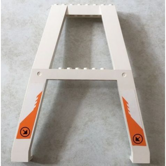 Support Crane Stand Double with Black Arrow in Circle on Orange Background Pattern (Stickers) – Set 7690