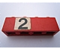 Brick 1 x 4 with Black Number 2 on White Background Pattern (Sticker) - Set 148