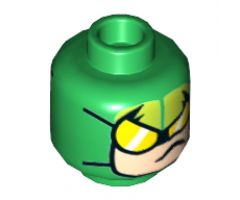 Minifigure, Head Balaclava, Yellow Goggles and Forehead Panels, Light Nougat Face Pattern (Scorpion) - Hollow Stud
