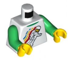 Torso Classic Space Minifigure Floating Front, 2012 The LEGO Store Nashville, TN Back Pattern / Green Arms / Yellow Hands