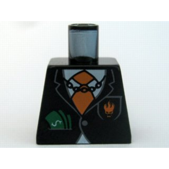 Torso Agents Villain Suit with Orange Tie and Cash in Pocket, Dollar Sign on Back Pattern