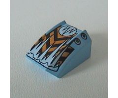 Slope, Curved 2 x 2 Lip with Orange/Black Chevrons Pattern (Frost)
