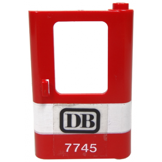 Door 1 x 4 x 5 Train Right with White Stripe and 'DB 7745' Pattern (Sticker) - Set 7745