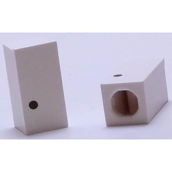 Tile, Modified 1 x 2 x 5/6 with Stud Hole in End and Black '.' Period Pattern