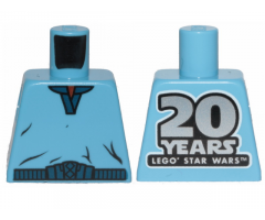 Torso SW V-Collar Shirt and Dark Blue Trim with '20 YEARS LEGO STAR WARS' on Back Pattern (Lando Calrissian)