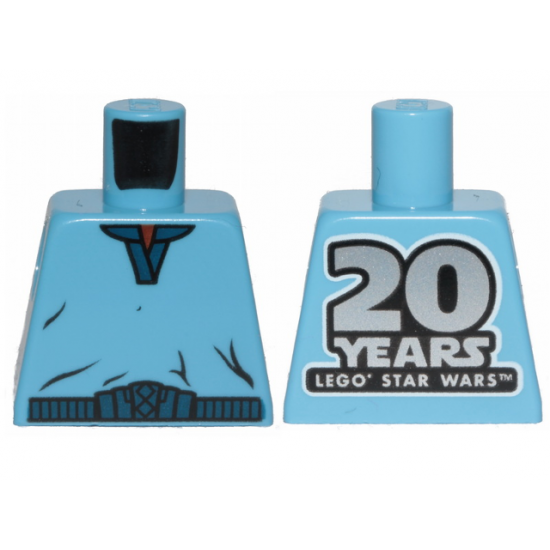 Torso SW V-Collar Shirt and Dark Blue Trim with '20 YEARS LEGO STAR WARS' on Back Pattern (Lando Calrissian)