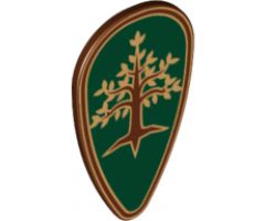 Minifigure, Shield Ovoid with Tree with Gold Leaves Pattern