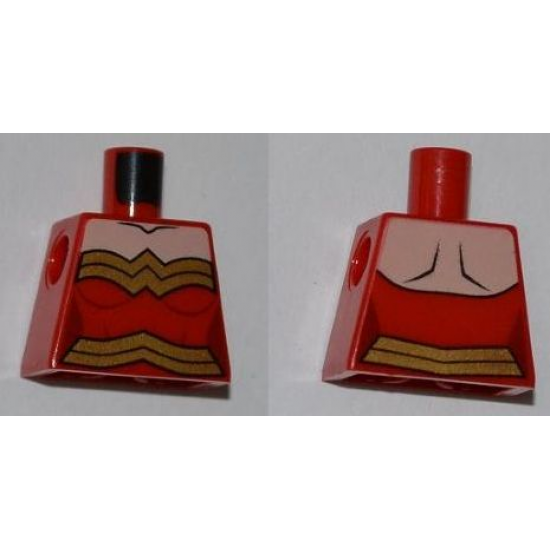 Torso Female Outline and Gold Trim and Belt Low Cut Pattern (Wonder Woman)