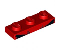 Plate 1 x 3 with 2 Thick Jagged Black Lines - Eyebrows (Angry Unikitty) Pattern