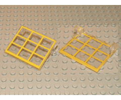 Garage Door Glass without Counterweights - Yellow Frame Pattern with Hinge Pins