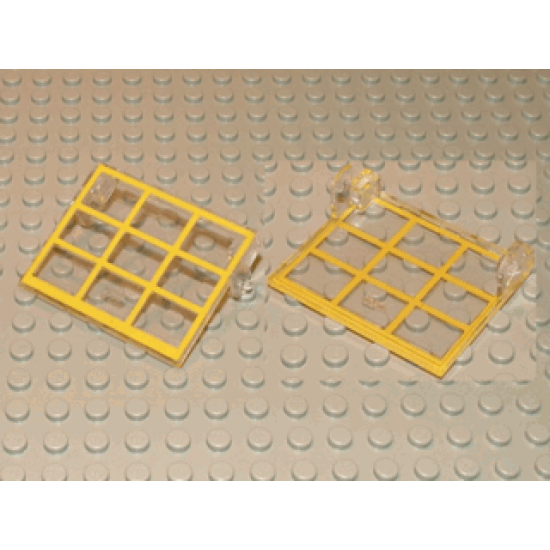 Garage Door Glass without Counterweights - Yellow Frame Pattern with Hinge Pins