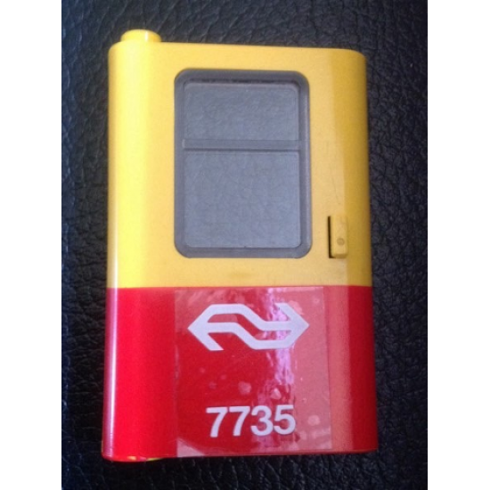 Door 1 x 4 x 5 Train Left with Red Bottom Half and White Dutch NS '7735' Pattern (Sticker) - Set 7735