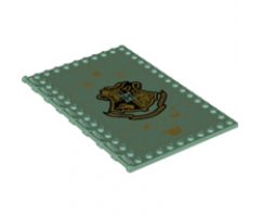 Tile, Modified 10 x 16 with Studs on Edges and Bar Handles with Hogwarts Potions Class Pattern
