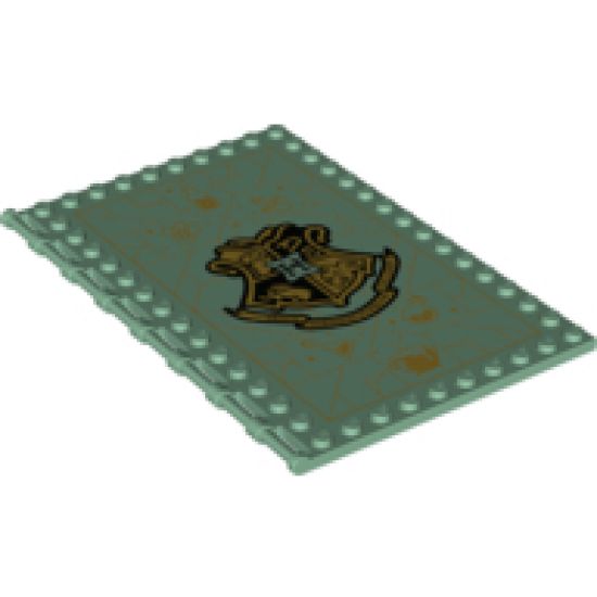 Tile, Modified 10 x 16 with Studs on Edges and Bar Handles with Hogwarts Potions Class Pattern
