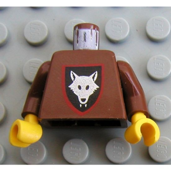 Torso Castle Wolfpack Pattern / Brown Arms / Yellow Hands