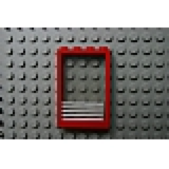 Window 1 x 4 x 5 with Trans-Clear Glass with 5 White Stripes Pattern (Sticker) - Sets 1490 / 6380 / 6398