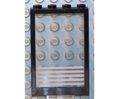 Window 1 x 4 x 5 with Trans-Clear Glass with 5 White Stripes Pattern (Sticker) - Sets 1490 / 6380 / 6398