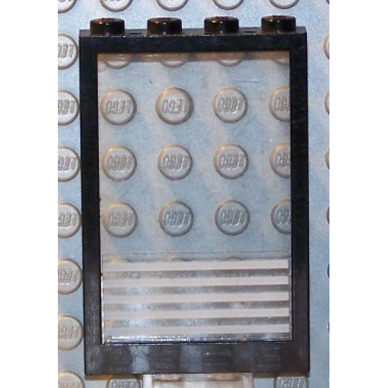 Window 1 x 4 x 5 with Trans-Clear Glass with 5 White Stripes Pattern (Sticker) - Sets 1490 / 6380 / 6398