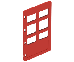 Duplo, Building Door / Window Pane 1 x 3 1/2 x 5 1/3 with Six Panes
