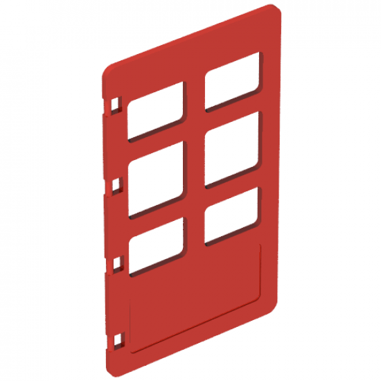 Duplo, Building Door / Window Pane 1 x 3 1/2 x 5 1/3 with Six Panes