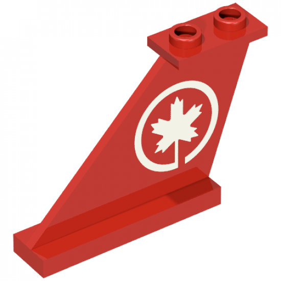 Tail 4 x 1 x 3 with White Maple Leaf Air Canada Logo Pattern on Both Sides (611-2)