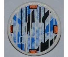 Road Sign 2 x 2 Round with Clip with Solar Panel Pattern (Sticker) - Set 7648