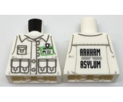 Torso Jacket with 5 Pockets, Bright Green ID Badge and 'ARKHAM ASYLUM' on Back Pattern