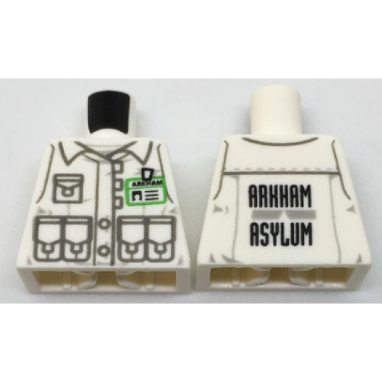 Torso Jacket with 5 Pockets, Bright Green ID Badge and 'ARKHAM ASYLUM' on Back Pattern