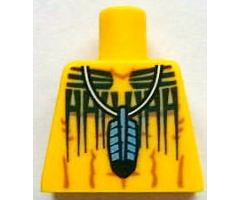 Torso Western Indians Blue Feather Pendant and Black Body Paint Pattern