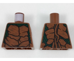 Torso Reddish Brown Bark Plates and Dark Green Underneath Pattern