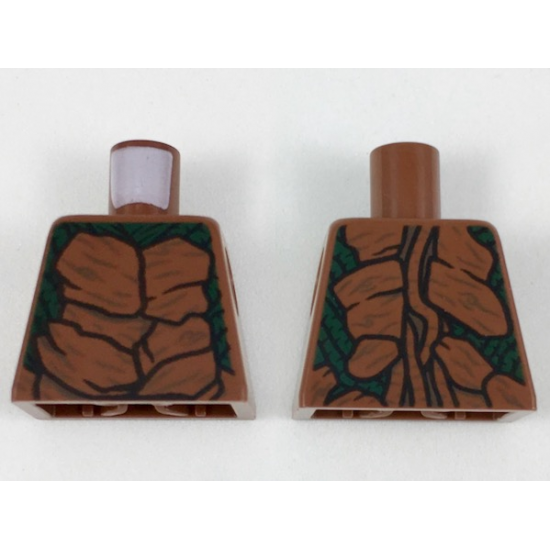 Torso Reddish Brown Bark Plates and Dark Green Underneath Pattern