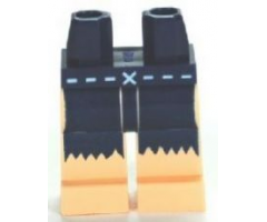 Hips and Light Nougat Legs with Dotted Line, 'X' and Fringe Pattern