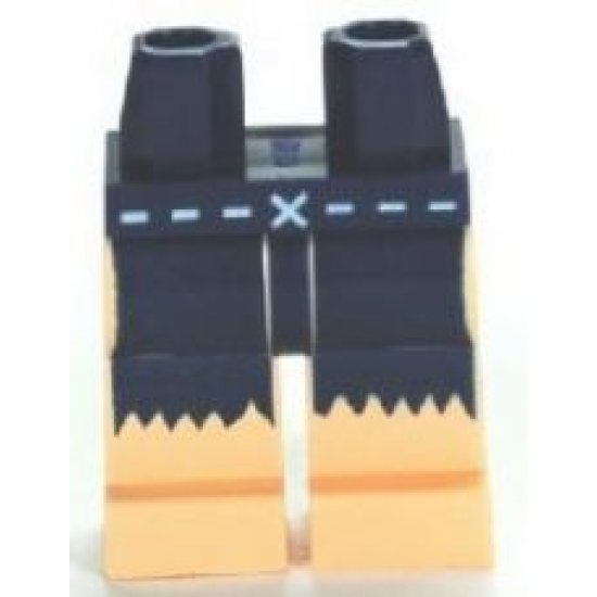 Hips and Light Nougat Legs with Dotted Line, 'X' and Fringe Pattern