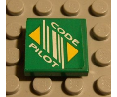 Tile 2 x 2 with Code Pilot Logo Pattern (Sticker) - Set 8479