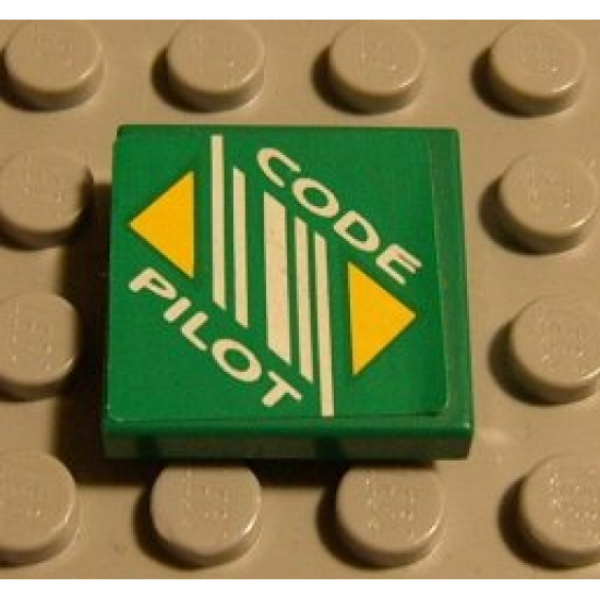 Tile 2 x 2 with Code Pilot Logo Pattern (Sticker) - Set 8479